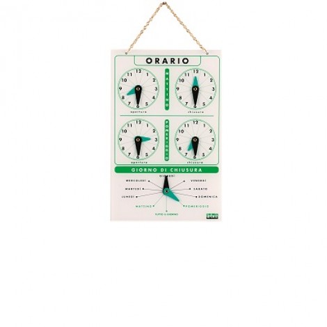 Lebez Cartello per orario in acrilico con catenina 13x20cm - 1pz