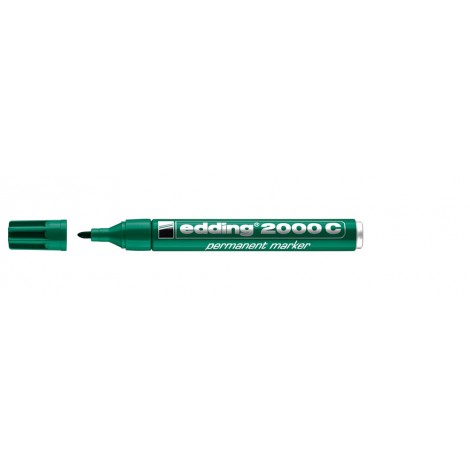 Edding 2000C – Marcatore permanente con inchiostro a base d`alcool, resistente all`acqua tratto 1,5-3mm colore verde – Prezzo singolo, ord. minimo 10pz