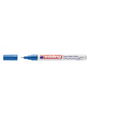 Edding 780 – Marcatore permanente a vernice, altamente coprente e resistente all`acqua tratto 0,8mm colore blu – Prezzo singolo, ord. minimo 10pz