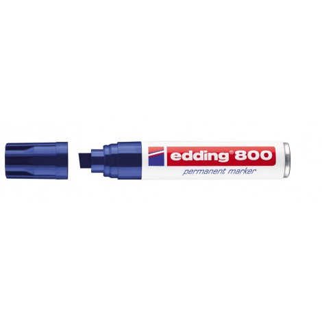 Edding 800 - Marcatore permanente con inchiostro a base d`alcool, resistente all`acqua tratto 4-12mm colore blu - Prezzo singolo, ord. minimo 5pz