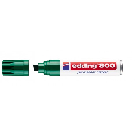 Edding 800 – Marcatore permanente con inchiostro a base d`alcool, resistente all`acqua tratto 4-12mm colore verde – Prezzo singolo, ord. minimo 5pz