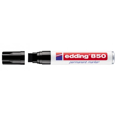 Edding 850 - Marcatore permanente con inchiostro a base d`alcool, resistente all`acqua tratto 5-15mm colore nero - Prezzo singolo, ord. minimo 5pz
