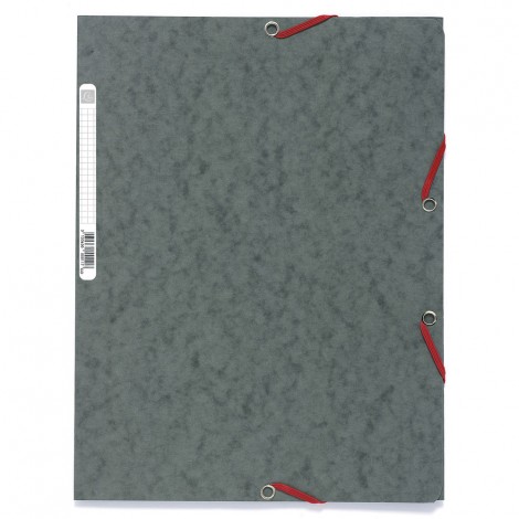 Exacompta Lustr – Cartellina a 3 lembi con elastico angolare, formato 24x32cm, cartone 400gr colore grigio. Prezzo singolo, ord. minimo 25pz
