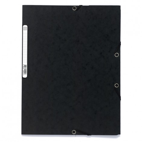 Exacompta Lustr – Cartellina a 3 lembi con elastico angolare, formato 24x32cm, cartone 400gr colore nero. Prezzo singolo, ord. minimo 25pz