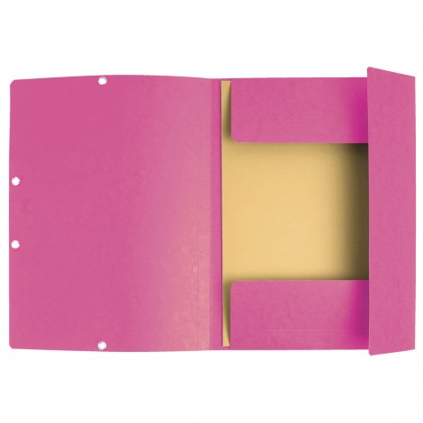 Exacompta Lustr – Cartellina a 3 lembi con elastico angolare, formato 24x32cm, cartone 400gr colore rosa. Prezzo singolo, ord. minimo 25pz