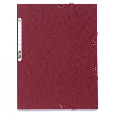 Exacompta Lustr – Cartellina a 3 lembi con elastico angolare, formato 24x32cm, cartone 400gr colore ciliegia. Prezzo singolo, ord. minimo 25pz
