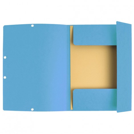 Exacompta Lustr - Cartellina a 3 lembi con elastico angolare, formato 24x32cm, cartone 400gr colore azzurro . Prezzo singolo, ord. minimo 25pz
