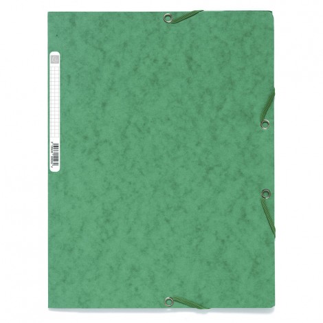 Exacompta Lustr – Cartellina a 3 lembi con elastico angolare, formato 24x32cm, cartone 400gr colore verde. Prezzo singolo, ord. minimo 25pz