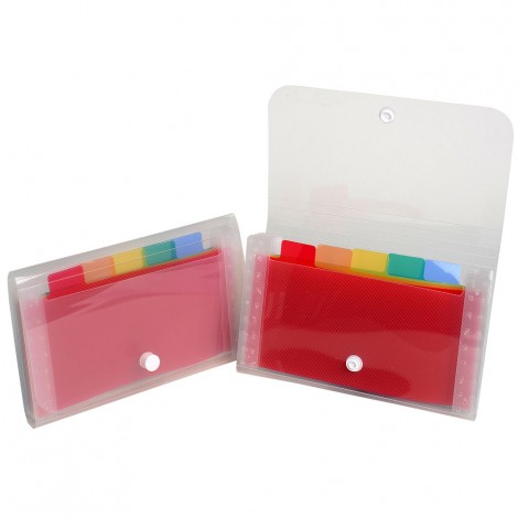 Exacompta Crystal Classificatore valigetta 6 tasche, in PPL, dorso estensibile, formato 11x18cm - 1pz