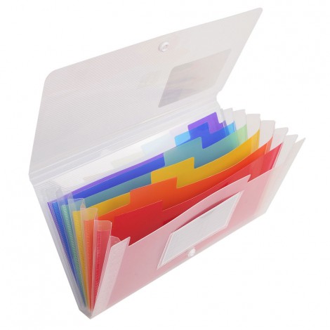Exacompta Crystal Classificatore valigetta 7 tasche, in PPL, dorso estensibile, formato 11x18cm - 1pz