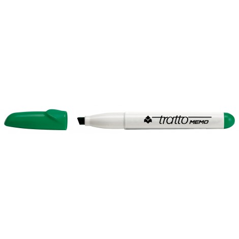 Tratto Memo - Marcatore per lavagne con inchiostro cancellabile a secco, punta 7mm tratto 4-6,5mm colore verde - Prezzo singolo, ord. minimo 12pz