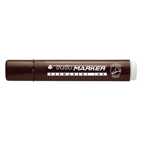 Tratto Marker - Marcatore permanente con inchiostro a base d`alcool, punta 5mm tratto 1-5mm colore marrone - Prezzo singolo, ord. minimo 12pz