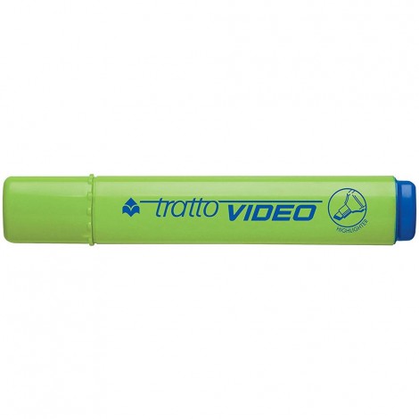 Evidenziatore TRATTO VIDEO, punta a scalpello, inchiostro a base d`acqua, elevata fluorescenza, asciuga rapidamente, per uso scolastico e professionale tratto 1-5mm colore lime
