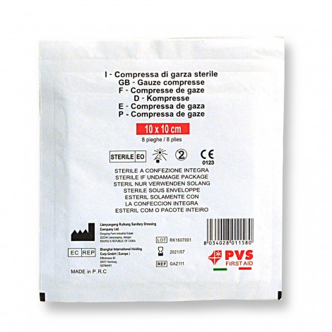 PVS Garza 18x40mm sterile singola - compressa in cotone, inodore, 18x40mm
