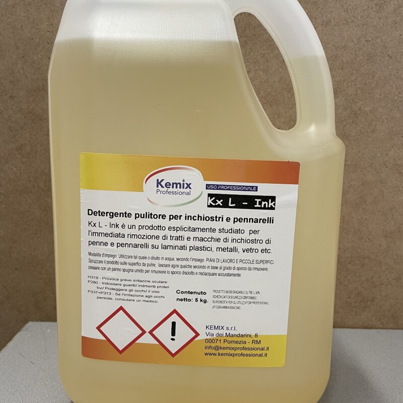 Detergente Kx L-Ink per inchiostri e pennarelli tanica da 5 lt