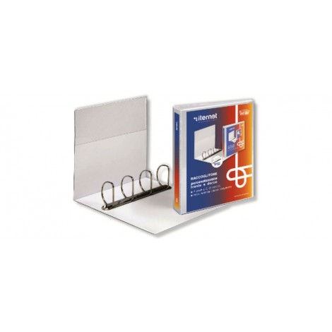 Plastidea Raccoglitori personalizzabili 27,5x31,5cm d. 3cm bianco - Raccoglitore 4 anelli a D, tasca trasparente interna - 1pz