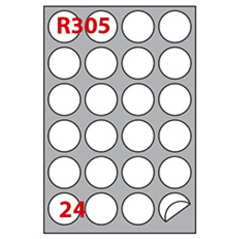 Markin 2.400 etichette adesive bianche permanenti rotonde Ø40mm, 24 etichette per foglio - 100 fogli