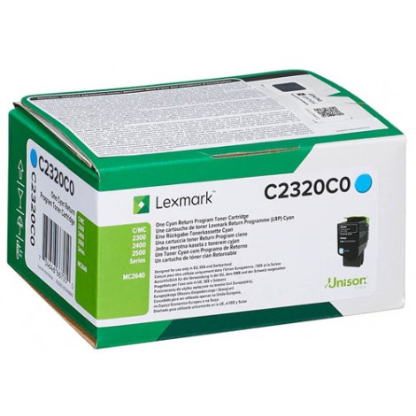 C2320C0 Toner ciano per Lexmark C 2325DW (1.000pg) 1pz
