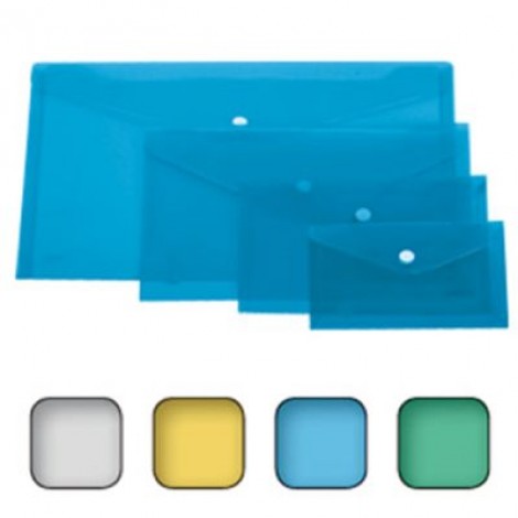 Lebez Busta con bottone 11,5x15,5cm - Busta in PVC con bottone, formato utile A7, apertura verticale - Prezzo singolo, ord. minimo 12pz