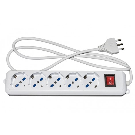 Link Multipresa 5 prese universali ita/schuko 10/16 a - spina 16 a con interruttore, lunghezza cavo 1,5mt - 1pz