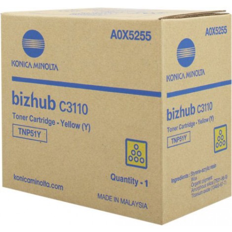 A0X5255 TNP51Y toner giallo per Konica-Minolta BIZHUB C 3110 (5.000pg) 1pz