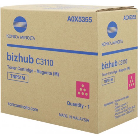 A0X5355 TNP51M toner magenta per Konica-Minolta BIZHUB C 3110 (5.000pg) 1pz
