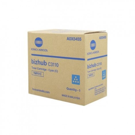 A0X5455 TNP51C toner ciano per Konica-Minolta BIZHUB C 3110 (5.000pg) 1pz