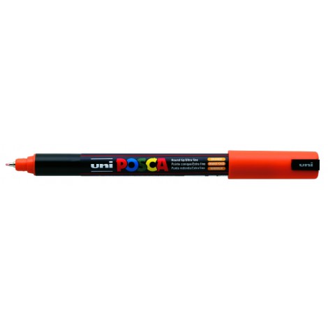 Uni Posca Pen PC1M - Marcatore permanente a tempera con inchiostro pigmentato a base d`acqua, punta 0,7mm colore arancione - 1pz