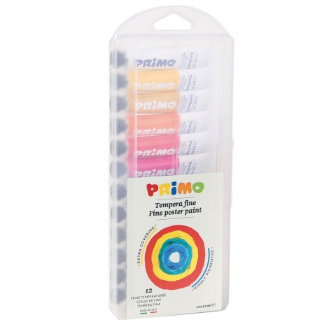 Primo Morocolor Tempera in tubetto 12ml  colori assortiti - 12pz