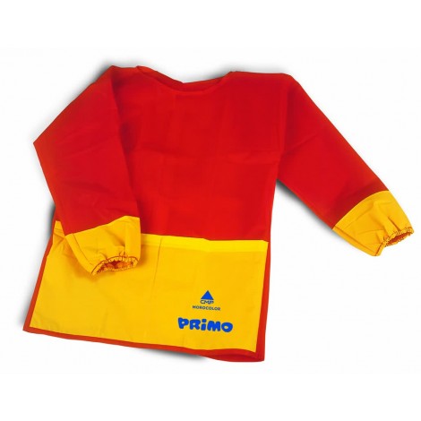 Primo Morocolor Grembiule in tessuto con maniche in plastica, elastico ai polsi colore rosso