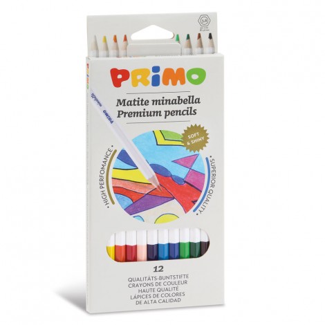 Primo Morocolor Astuccio con 12 pastelli MINABELLA tratto 3,8mm colore assortiti