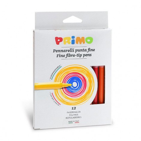 Primo Morocolor Astuccio 12 pennarelli punta fine, superlavabili colori assortiti