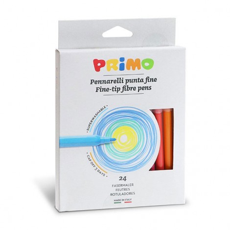 Primo Morocolor Astuccio 24 pennarelli punta fine, superlavabili colori assortiti