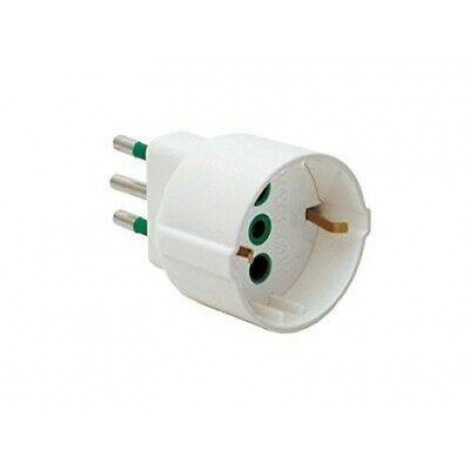 Link Adattatore presa tedesca bipolare e spina italiana elettrica tripolare 10 a - 1pz