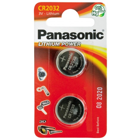 Panasonic Batteria al litio CR2032 3V, in blister - 2pz