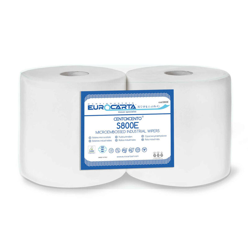 Carta asciugamani S800E pura cellulosa 800 strappi