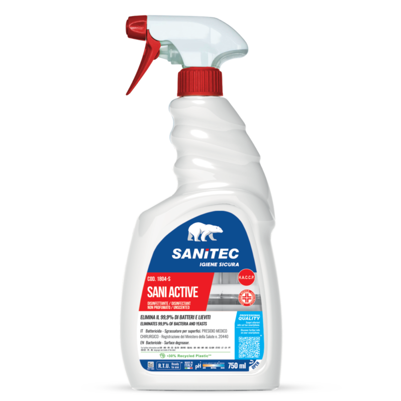 Detergente disinfettante Sani Active spray flacone da 750 ml