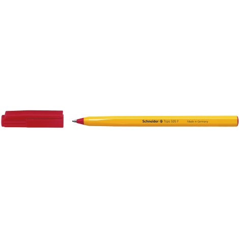 Schneider Tops 505 – Penna a sfera con punta in acciaio inox tratto 0,5mm colore rosso – Prezzo singolo, ord. minimo 50pz