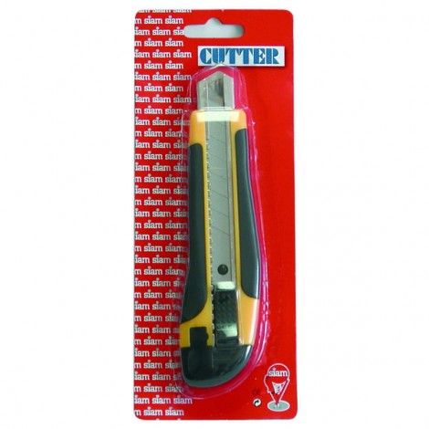 Siam Cutter in plastica e gomma antiscivolo con guida in acciaio, lama 18mm - 1pz