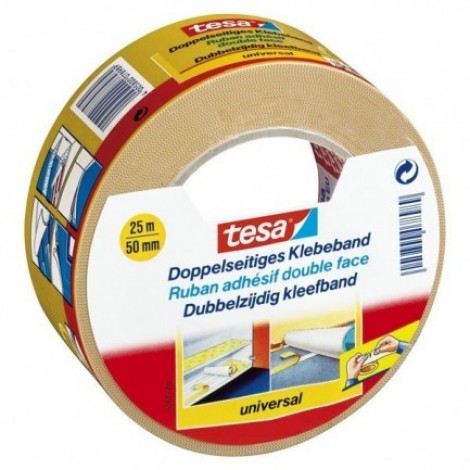 Tesa Universal Nastro biadesivo con supporto in film PP 50mm x 25m colore trasparente - Prezzo singolo, ord. minimo 6pz