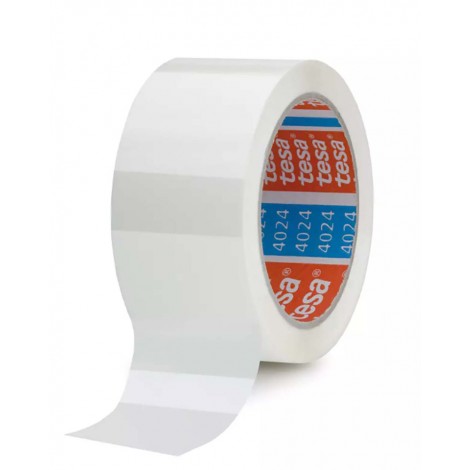 Tesa Nastro filmico per imballaggio, professionale, ricoperto di uno speciale adesivo acrilico a base d`acqua con un tack elevato, silenzioso 50mm x 66m colore bianco