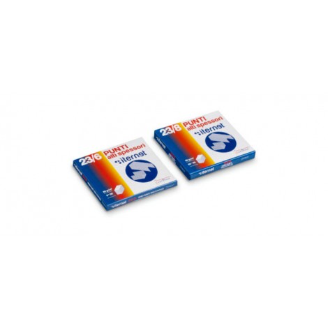 Turikan 23/13 - Punti per cucitrici - Scatola 1000 punti in filo metallico, lunghezza gamba 23mm per cucire fino a 100 fogli - Prezzo singolo, ord. minimo 10pz