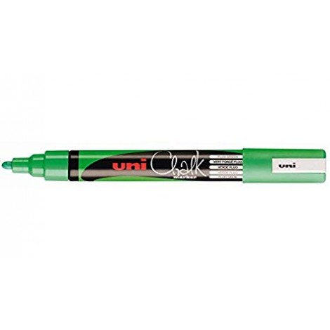 Uni Posca Chalk – Marcatore non permanente a gesso liquido, punta 2,5mm colore verde fluo - 1pz