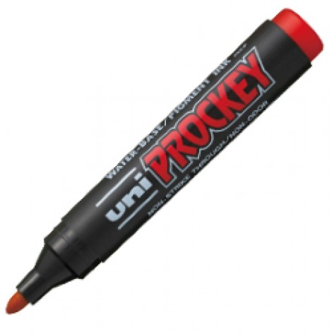 Uni Posca Prockey M122 – Marcatore permanente con inchiostro pigmentato a base d`acqua, punta 1,2-1,8mm colore rosso - Prezzo singolo, ord. minimo 12pz
