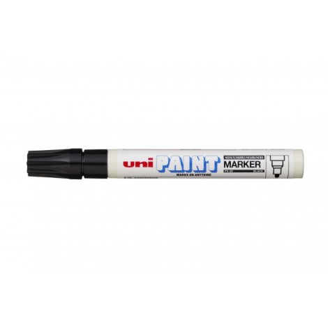 Uni Posca Paint PX20 - Marcatore permanente con inchiostro a base d`olio, punta 2,8mm colore nero - Prezzo singolo, ord. minimo 12pz