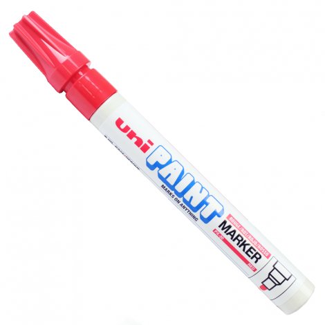 Uni Posca Paint PX20 – Marcatore permanente con inchiostro a base d`olio, punta 2,8mm colore rosso - Prezzo singolo, ord. minimo 12pz