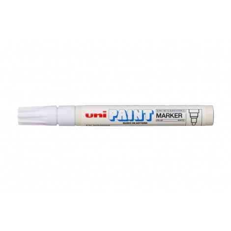 Uni Posca Paint PX20 -Marcatore permanente con inchiostro a base d`olio, punta 2,8mm colore bianco - Prezzo singolo, ord. minimo 12pz