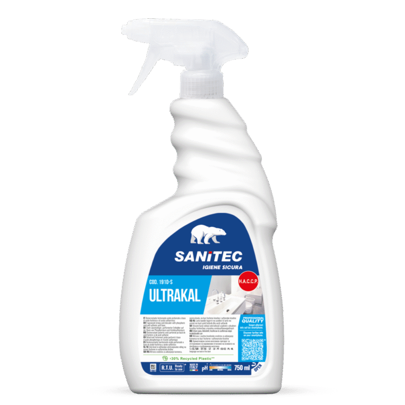 Detergente disincrostante Ultrakal a base acida per bagni flacone da 750 ml