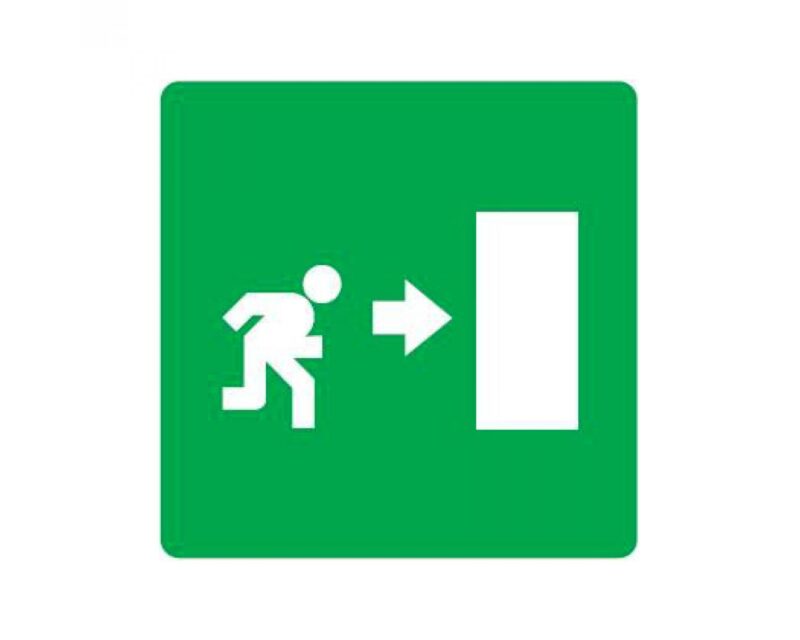 Cartello segnaletico Uscita di emergenza a destra 25x25
