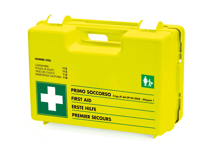 Valigetta Pronto soccorso SCHOOLFLUO AB – D.L. 81/08 – Kit ideali per i lavoratori e l’utenza delle scuole di tutti gli ordini e gradi, oratori, centri di aggregazione sociale e comunità.